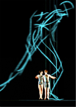 Merce Cunningham - Biped (1999) - Click for larger image (in black and white) Merce Cunningham - Biped (1999)