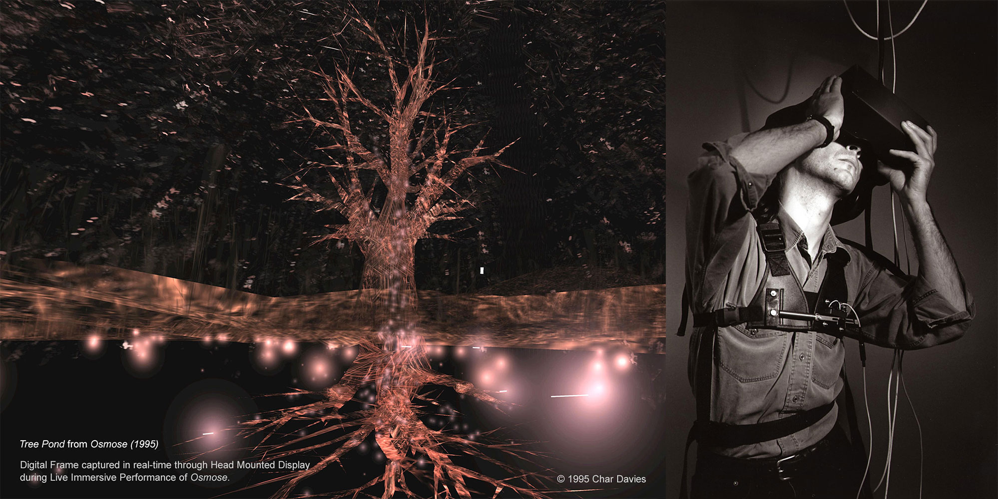 Char Davies, Tree Pond & Immersant, from Osmose, 1995. Courtesy of the Artist